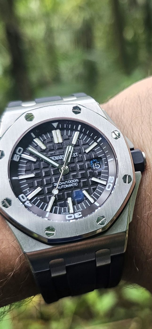 Royal Oak Offshore Diver fitted with a CLARUS sapphire crystal